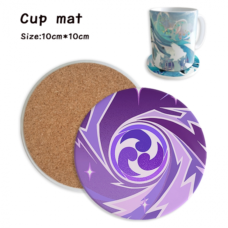 Genshin Impact Anime ceramic water absorbing and heat insulating coasters price for 5 pcs