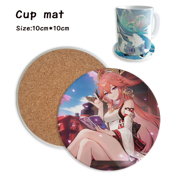Genshin Impact Anime ceramic water absorbing and heat insulating coasters price for 5 pcs