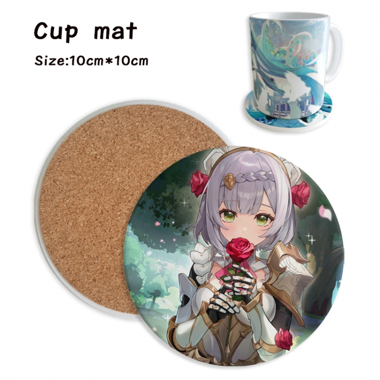 Genshin Impact Anime ceramic water absorbing and heat insulating coasters price for 5 pcs