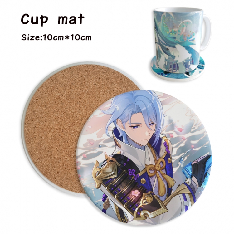 Genshin Impact Anime ceramic water absorbing and heat insulating coasters price for 5 pcs