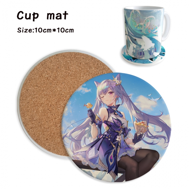 Genshin Impact Anime ceramic water absorbing and heat insulating coasters price for 5 pcs