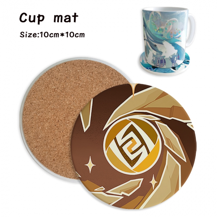 Genshin Impact Anime ceramic water absorbing and heat insulating coasters price for 5 pcs