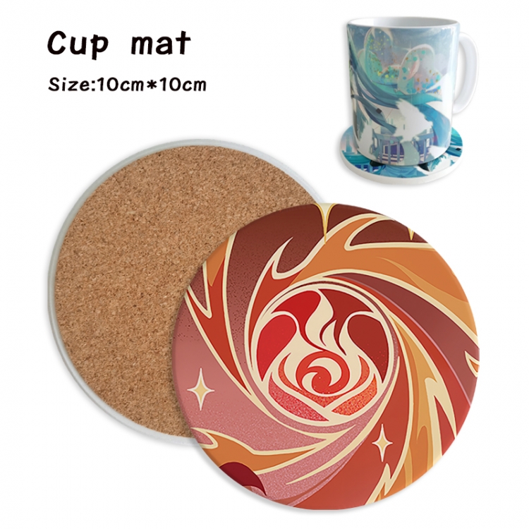 Genshin Impact Anime ceramic water absorbing and heat insulating coasters price for 5 pcs