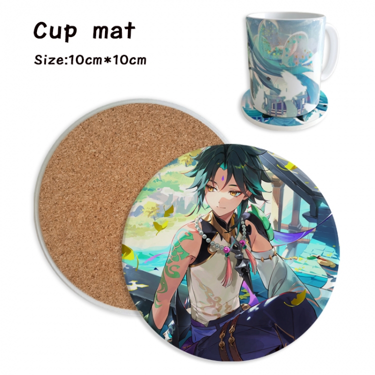 Genshin Impact Anime ceramic water absorbing and heat insulating coasters price for 5 pcs