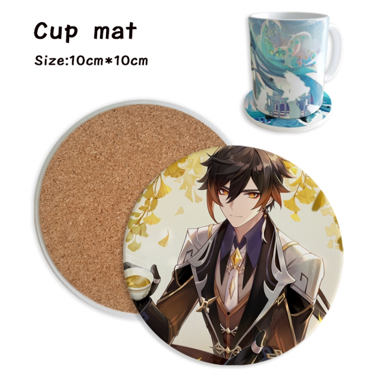 Genshin Impact Anime ceramic water absorbing and heat insulating coasters price for 5 pcs