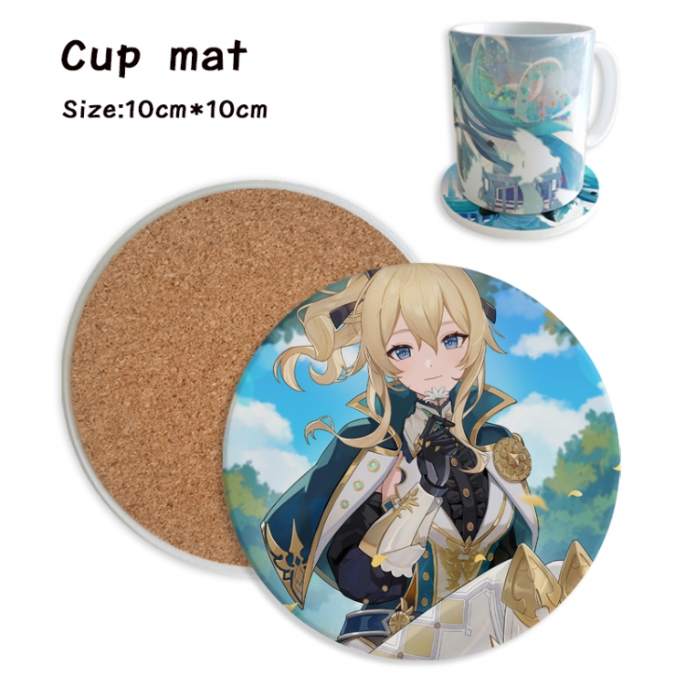 Genshin Impact Anime ceramic water absorbing and heat insulating coasters price for 5 pcs