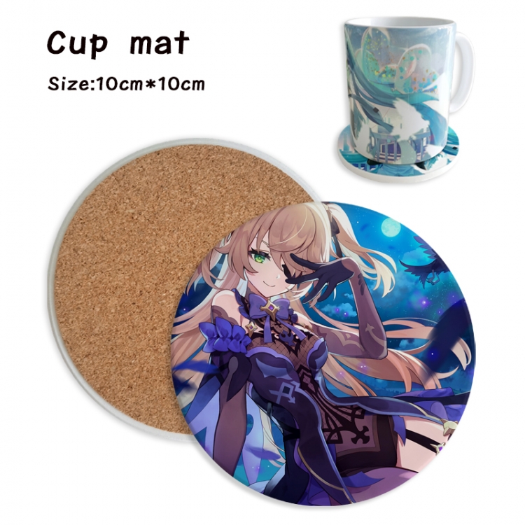 Genshin Impact Anime ceramic water absorbing and heat insulating coasters price for 5 pcs
