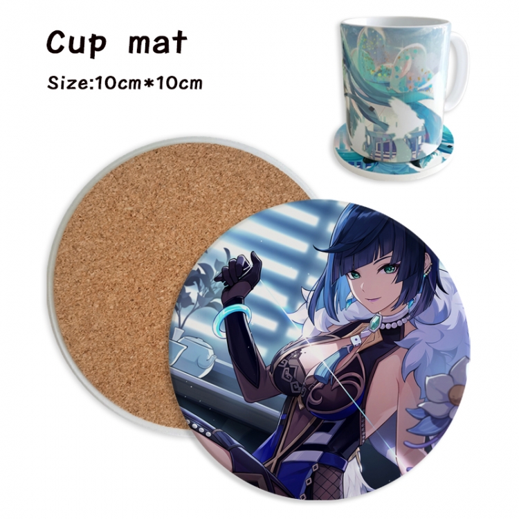 Genshin Impact Anime ceramic water absorbing and heat insulating coasters price for 5 pcs