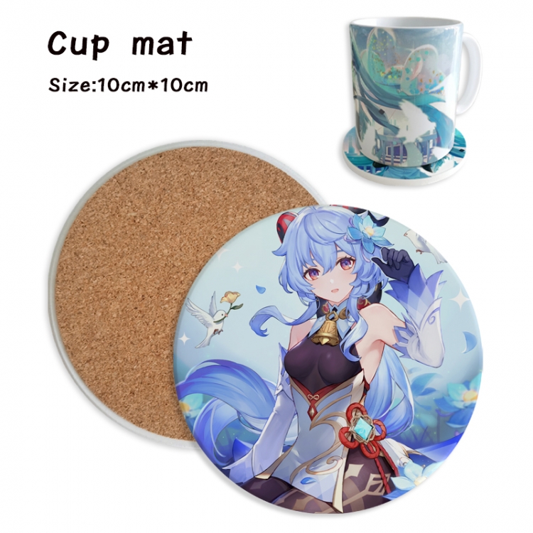 Genshin Impact Anime ceramic water absorbing and heat insulating coasters price for 5 pcs