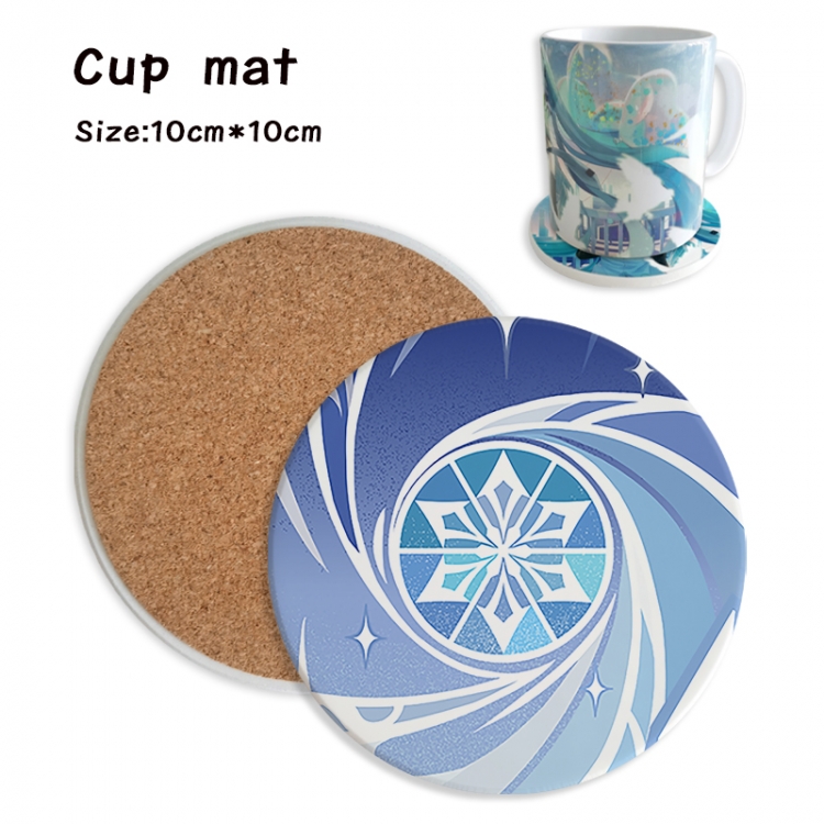 Genshin Impact Anime ceramic water absorbing and heat insulating coasters price for 5 pcs