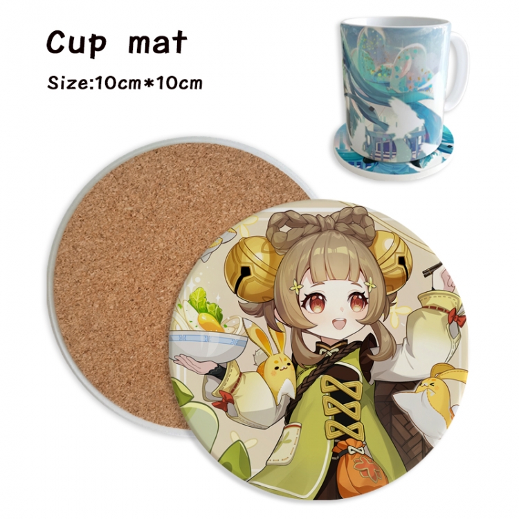 Genshin Impact Anime ceramic water absorbing and heat insulating coasters price for 5 pcs