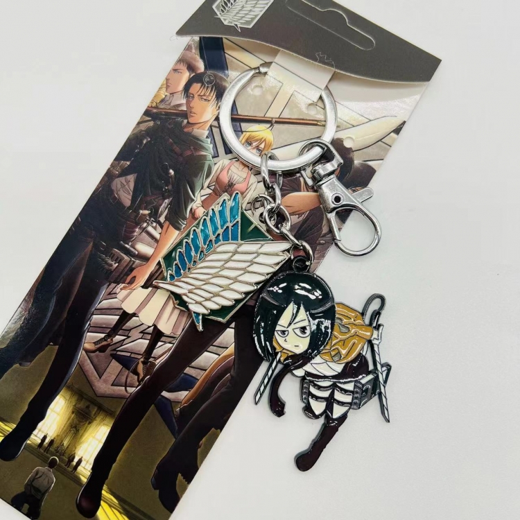 Shingeki no Kyojin Anime character 2 pendant keychain backpack pendant