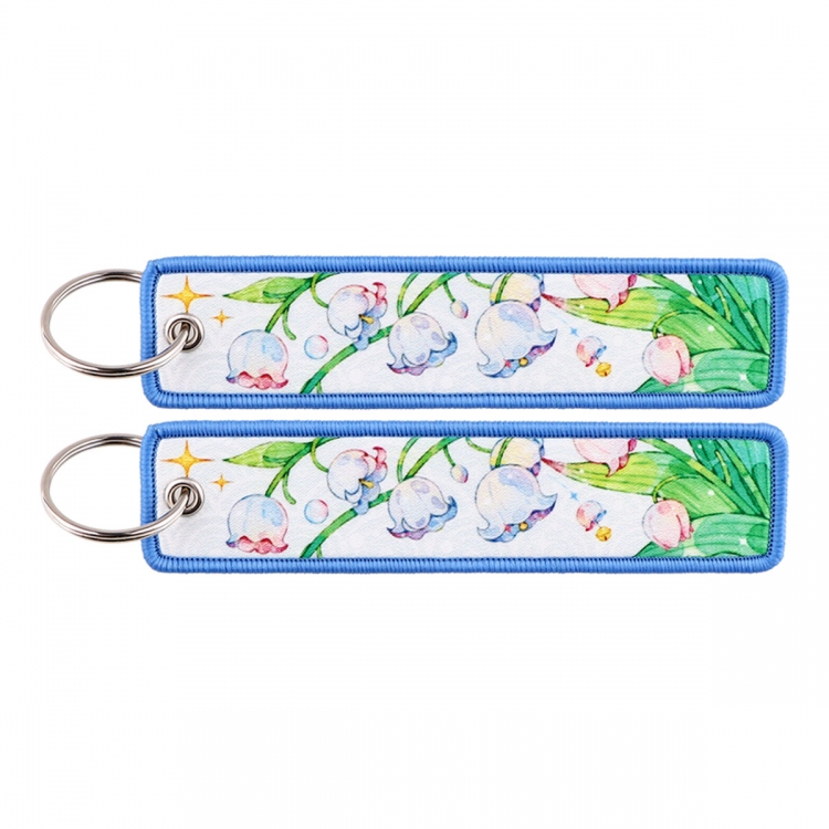 Hydrochoerus hydrochaeris Double sided color woven label keychain with thickened hanging rope 13x3cm 10G price for 5 pcs