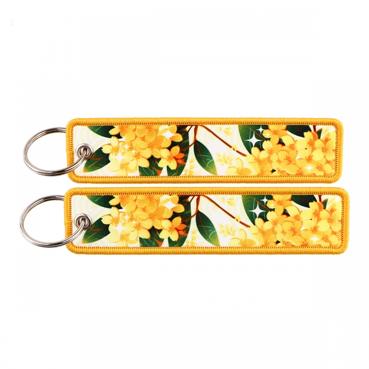 Hydrochoerus hydrochaeris Double sided color woven label keychain with thickened hanging rope 13x3cm 10G price for 5 pcs