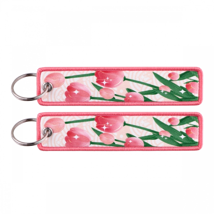 Hydrochoerus hydrochaeris Double sided color woven label keychain with thickened hanging rope 13x3cm 10G price for 5 pcs