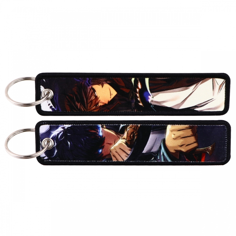 Double sided color woven label keychain with thickened hanging rope 13x3cm 10G price for 5 pcs