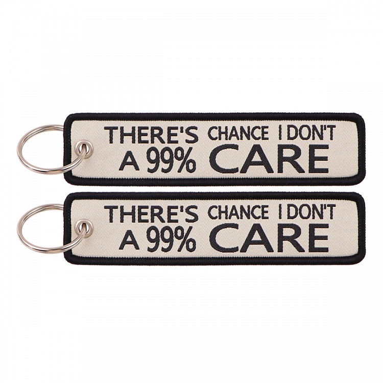 Quotations and warnings Double sided color woven label keychain with thickened hanging rope 13x3cm 10G price for 5 pcs