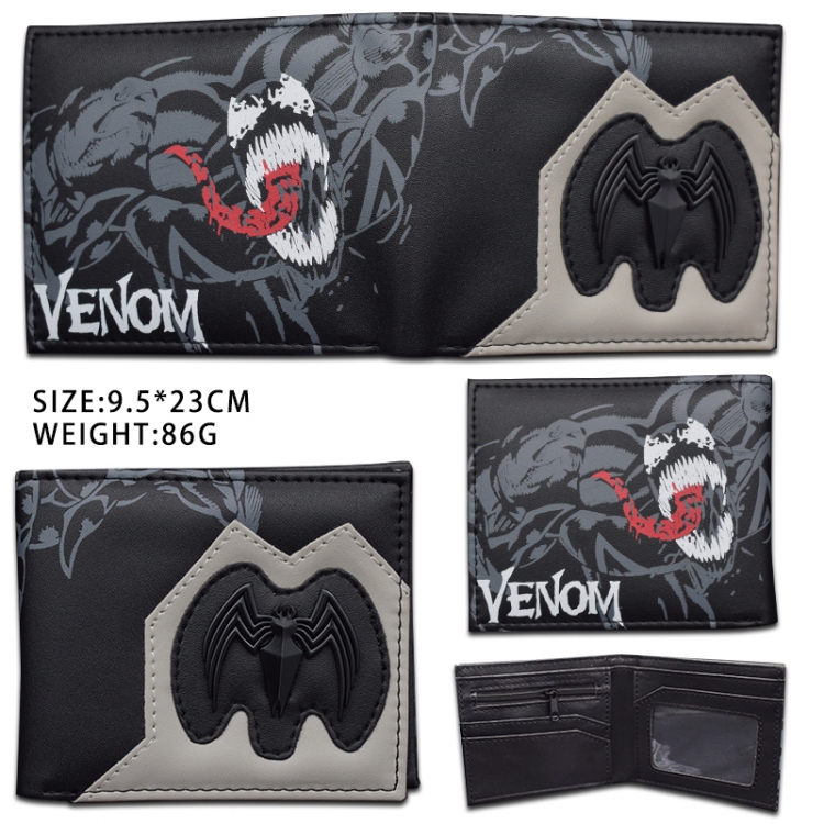 venom  Hardware PU wallet short two-fold wallet 9.5X23.5CM 86G