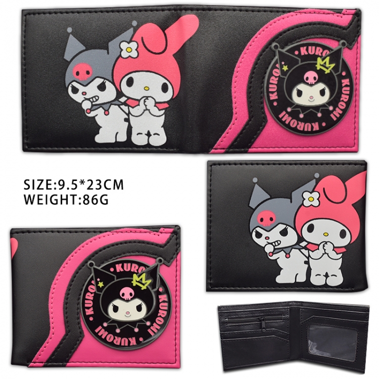 Kuromi  Hardware PU wallet short two-fold wallet 9.5X23.5CM 86G