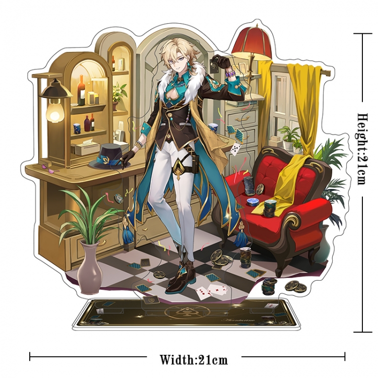 Placer gold Acrylic interlayer technology double-sided Standing Plates stand figure 21CM