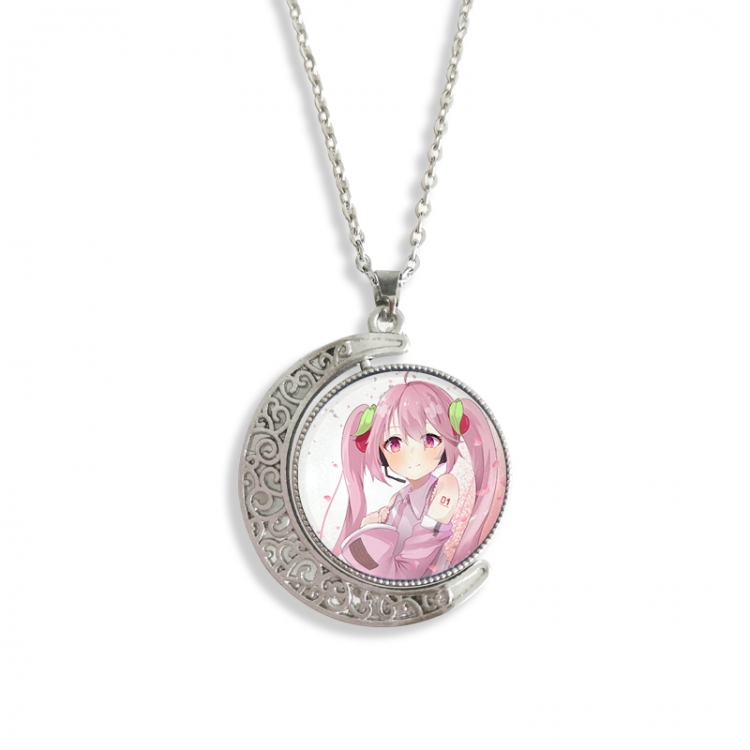 Hatsune Miku Anime Double sided Crystal Rotating Gem Necklace price for 5 pcs