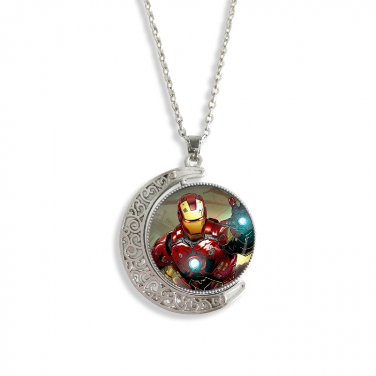  Iron Man Anime Double sided Crystal Rotating Gem Necklace price for 5 pcs