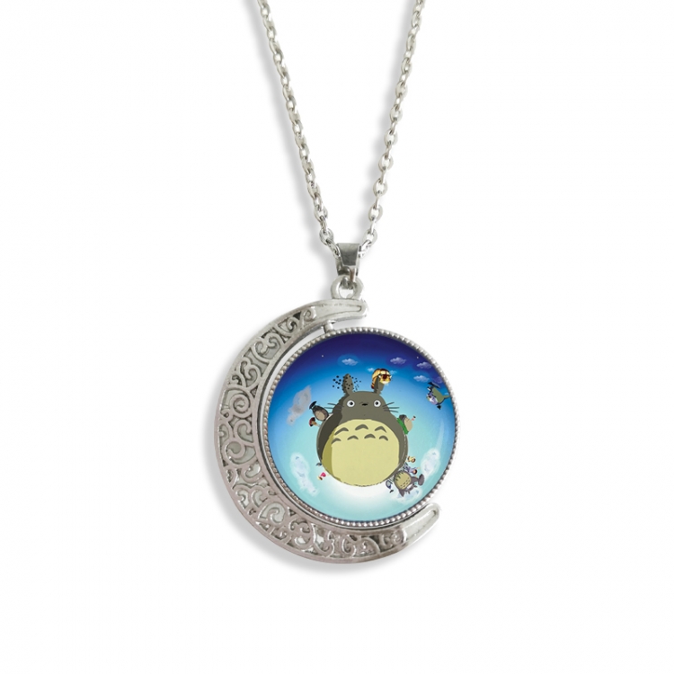 TOTORO Anime Double sided Crystal Rotating Gem Necklace price for 5 pcs