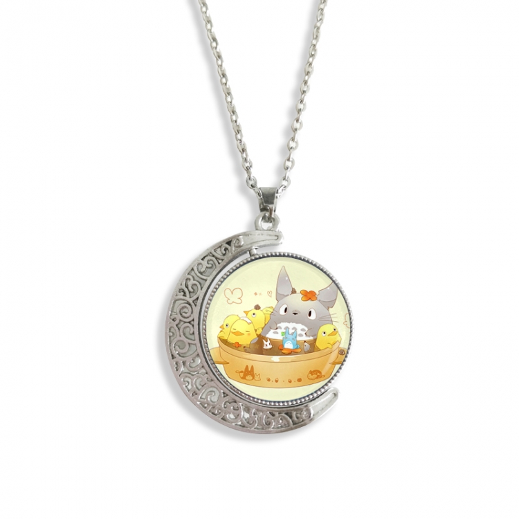 TOTORO Anime Double sided Crystal Rotating Gem Necklace price for 5 pcs