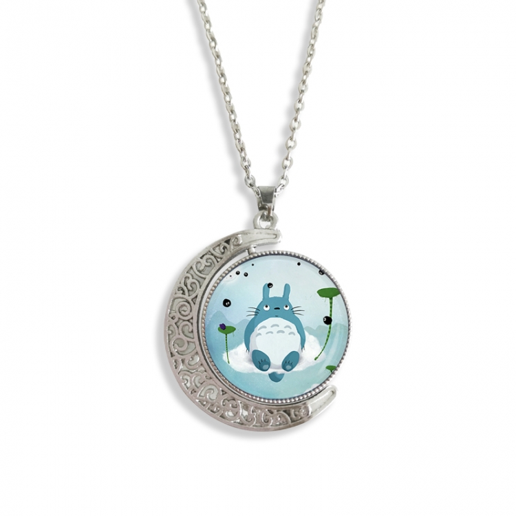 TOTORO Anime Double sided Crystal Rotating Gem Necklace price for 5 pcs