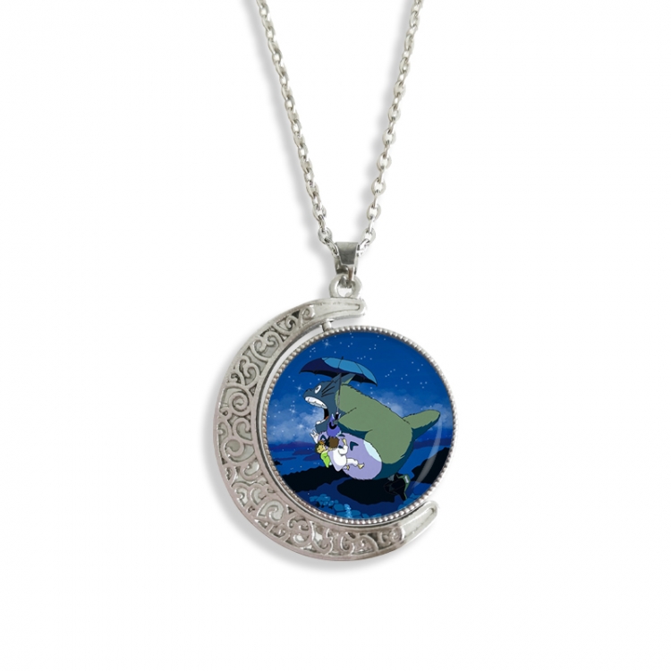 TOTORO Anime Double sided Crystal Rotating Gem Necklace price for 5 pcs