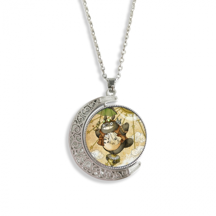 TOTORO Anime Double sided Crystal Rotating Gem Necklace price for 5 pcs