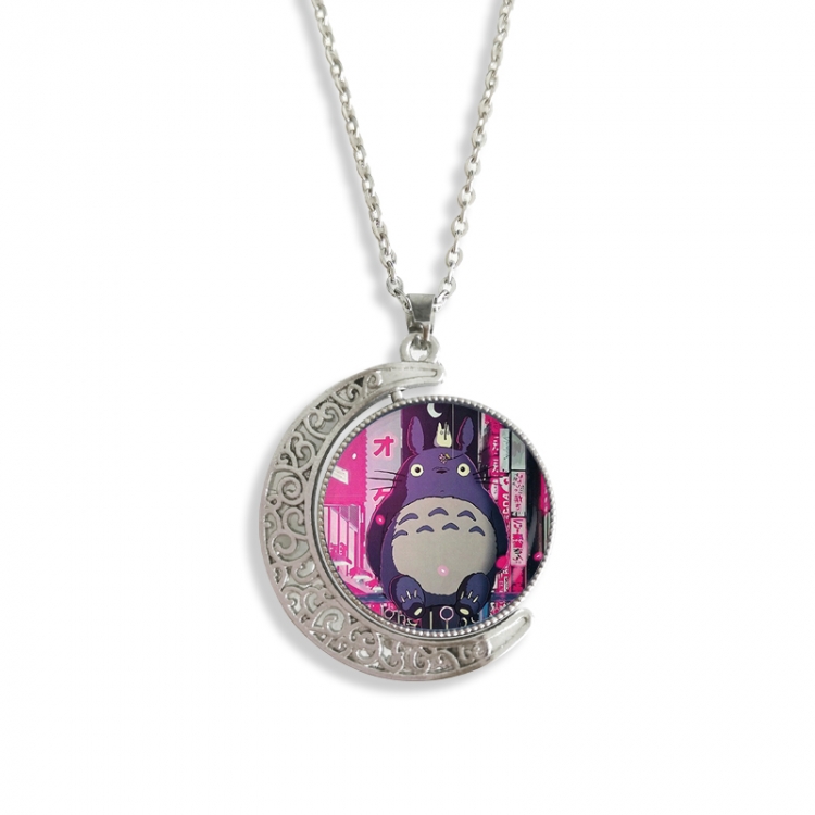 TOTORO Anime Double sided Crystal Rotating Gem Necklace price for 5 pcs