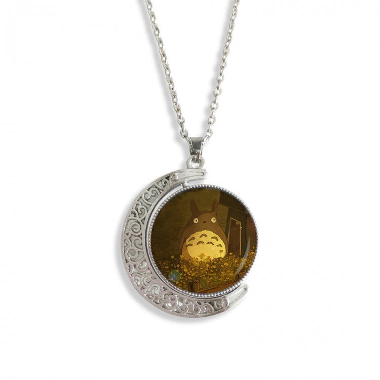 TOTORO Anime Double sided Crystal Rotating Gem Necklace price for 5 pcs