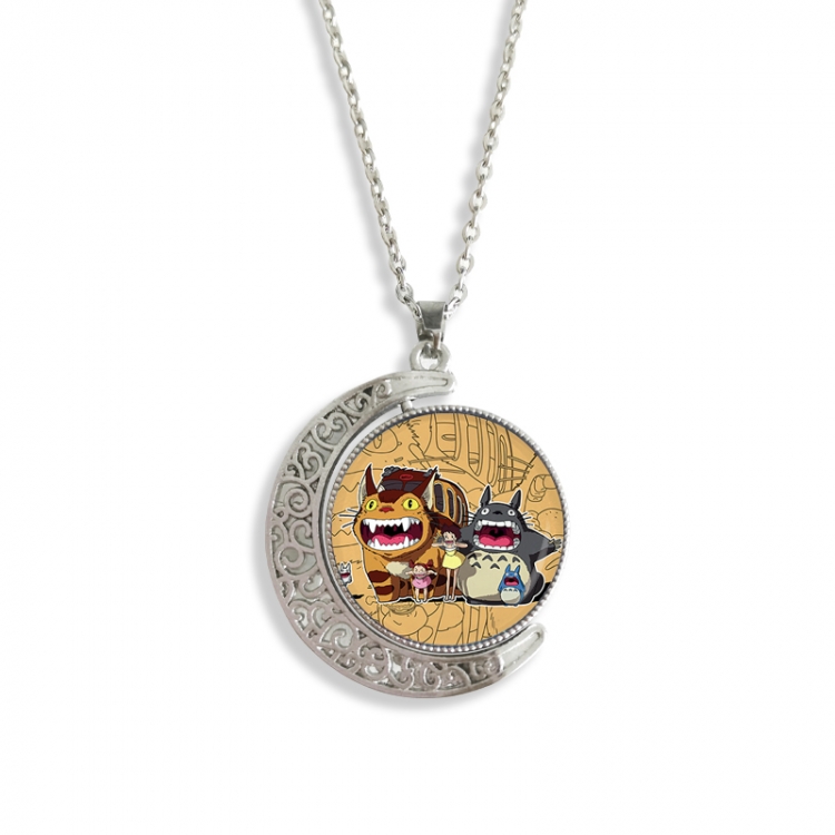 TOTORO Anime Double sided Crystal Rotating Gem Necklace price for 5 pcs