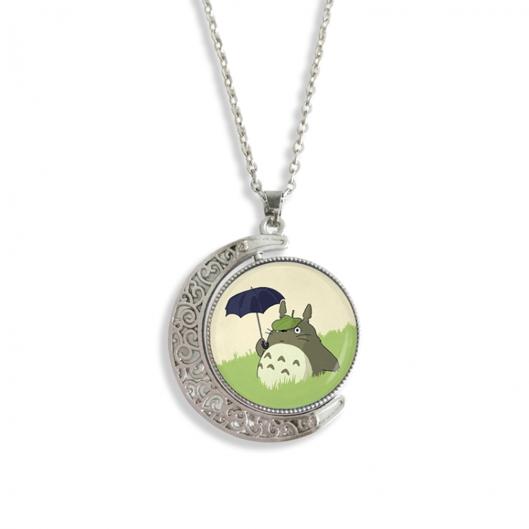 TOTORO Anime Double sided Crystal Rotating Gem Necklace price for 5 pcs