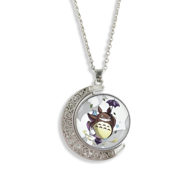 TOTORO Anime Double sided Crystal Rotating Gem Necklace price for 5 pcs