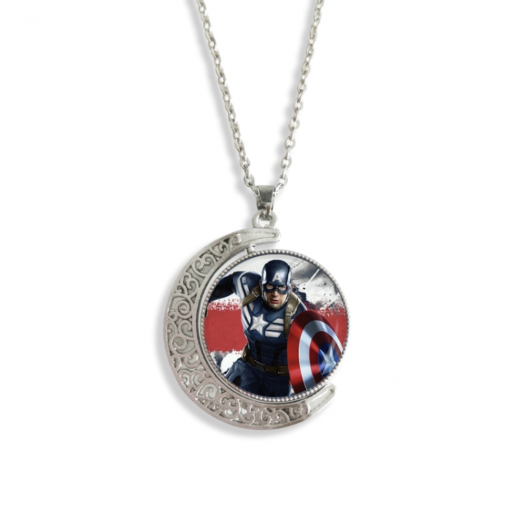 Captain America Anime Double sided Crystal Rotating Gem Necklace price for 5 pcs