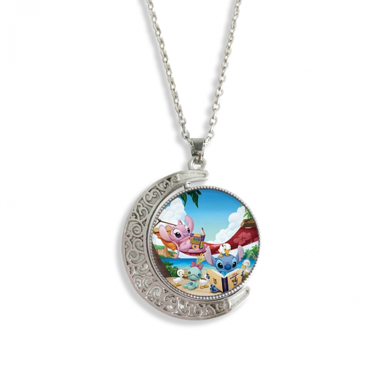 Lilo & Stitch Anime Double sided Crystal Rotating Gem Necklace price for 5 pcs