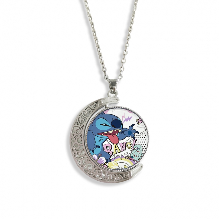 Lilo & Stitch Anime Double sided Crystal Rotating Gem Necklace price for 5 pcs