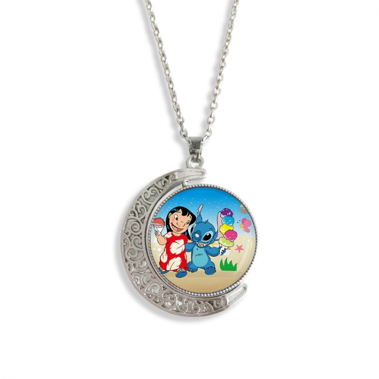 Lilo & Stitch Anime Double sided Crystal Rotating Gem Necklace price for 5 pcs
