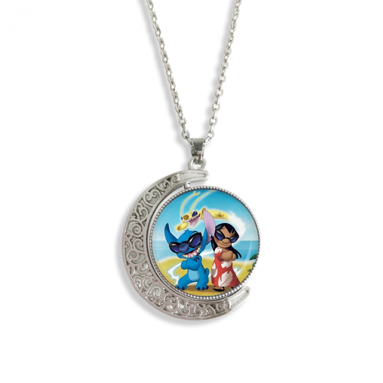 Lilo & Stitch Anime Double sided Crystal Rotating Gem Necklace price for 5 pcs