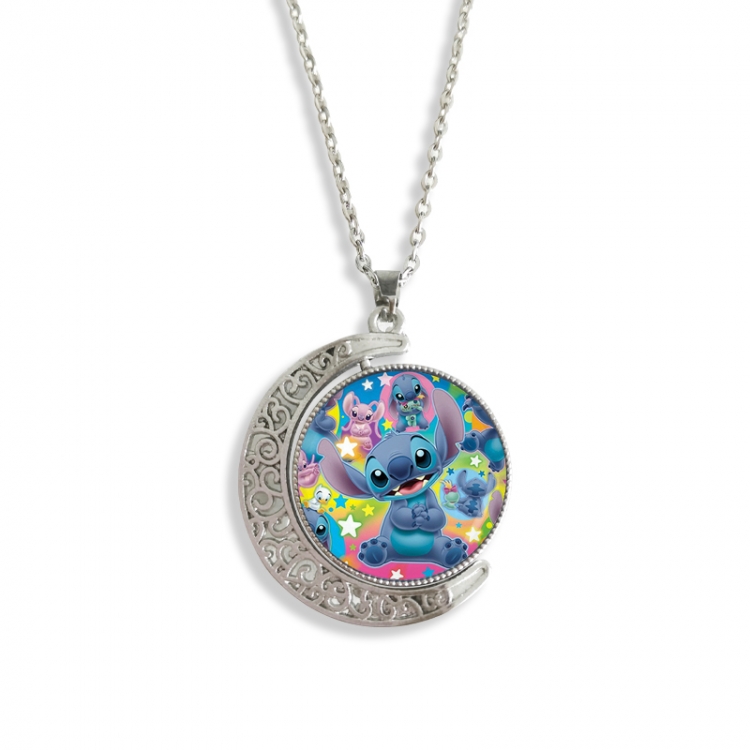 Lilo & Stitch Anime Double sided Crystal Rotating Gem Necklace price for 5 pcs