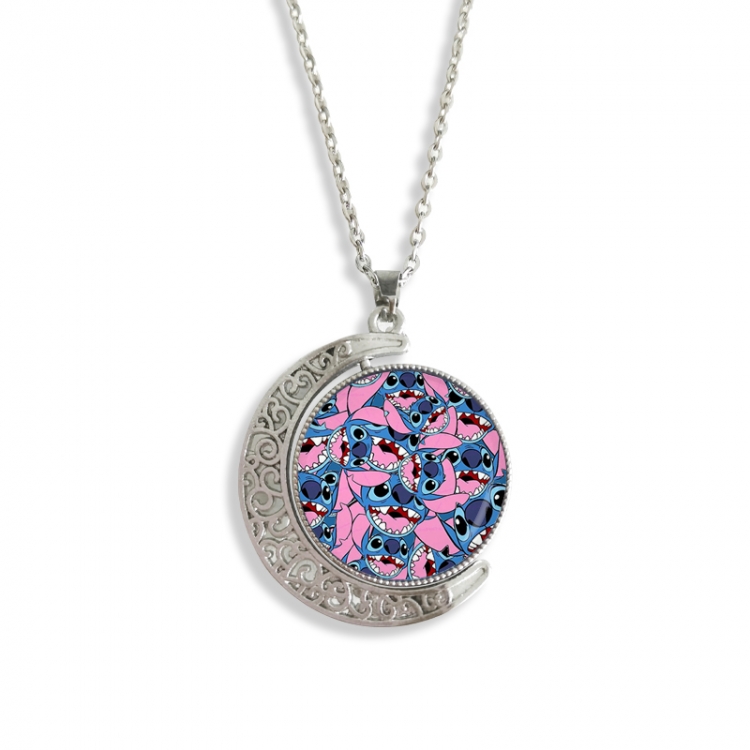 Lilo & Stitch Anime Double sided Crystal Rotating Gem Necklace price for 5 pcs