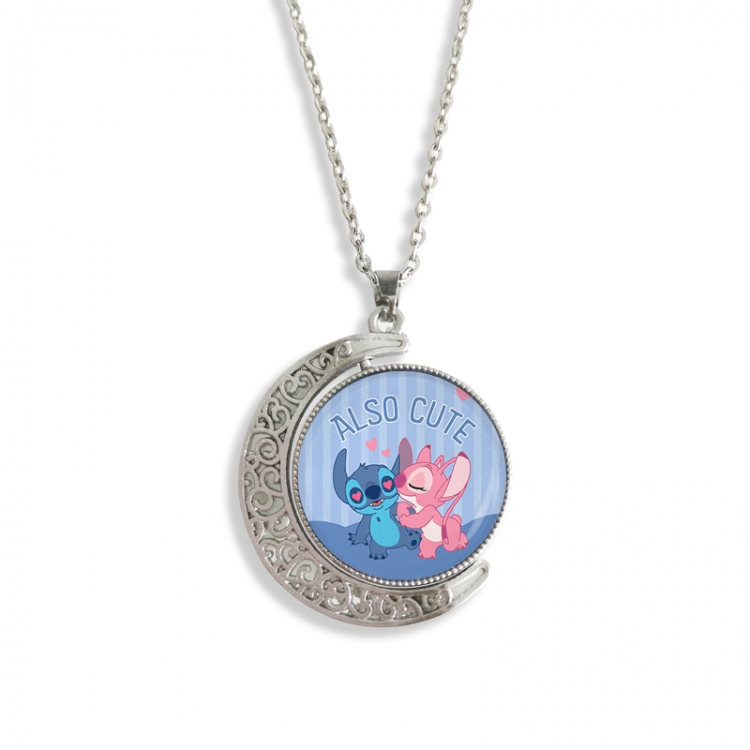 Lilo & Stitch Anime Double sided Crystal Rotating Gem Necklace price for 5 pcs