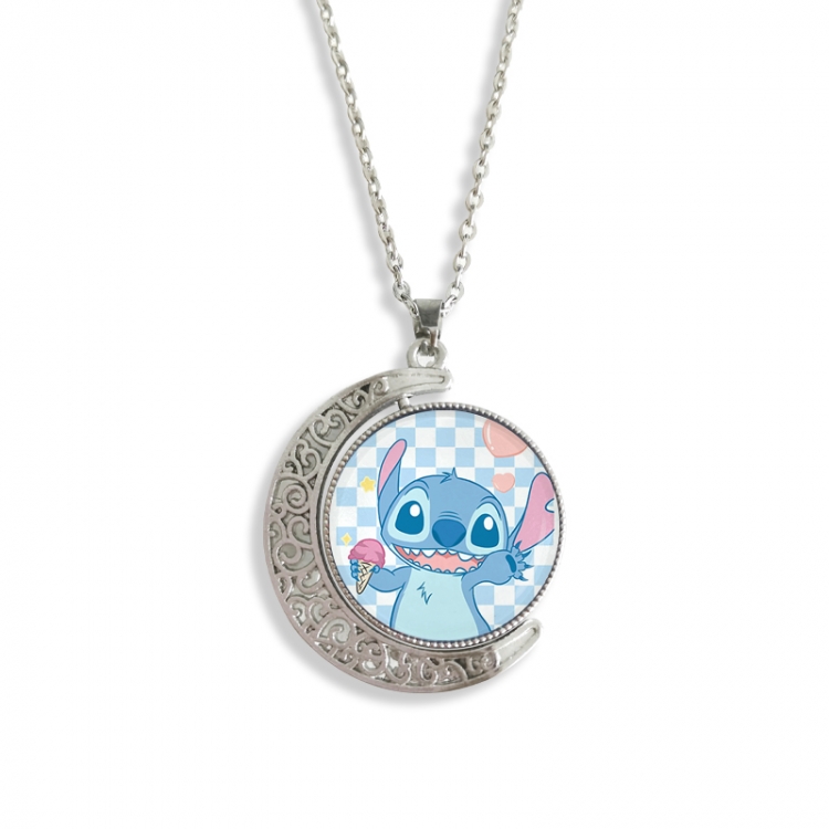 Lilo & Stitch Anime Double sided Crystal Rotating Gem Necklace price for 5 pcs