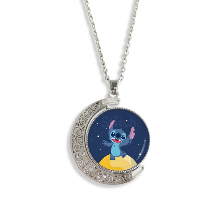 Lilo & Stitch Anime Double sided Crystal Rotating Gem Necklace price for 5 pcs