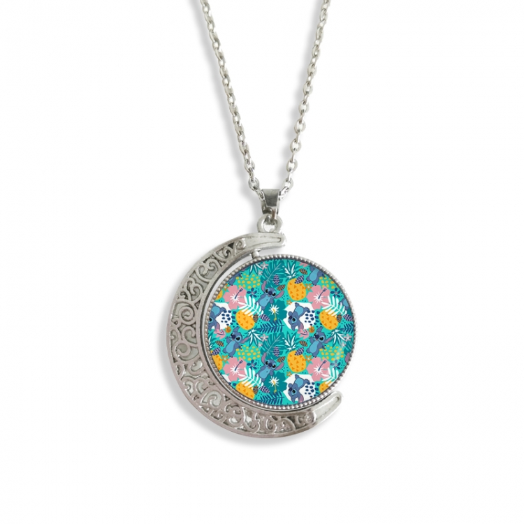 Lilo & Stitch Anime Double sided Crystal Rotating Gem Necklace price for 5 pcs