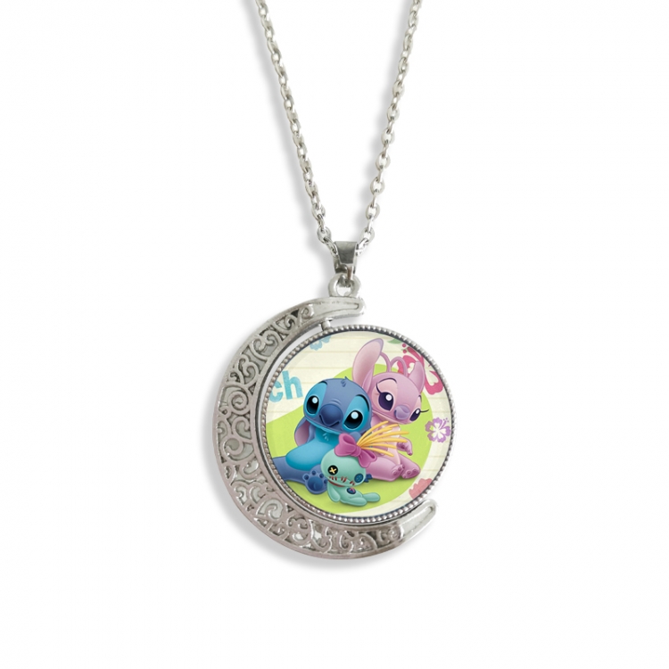 Lilo & Stitch Anime Double sided Crystal Rotating Gem Necklace price for 5 pcs