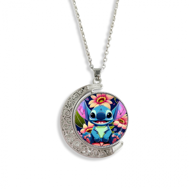 Lilo & Stitch Anime Double sided Crystal Rotating Gem Necklace price for 5 pcs