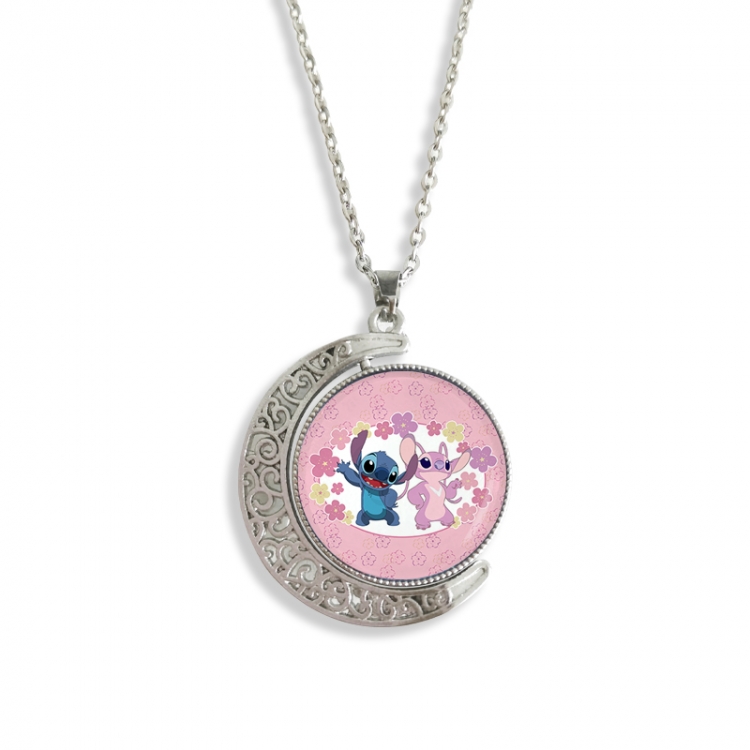 Lilo & Stitch Anime Double sided Crystal Rotating Gem Necklace price for 5 pcs